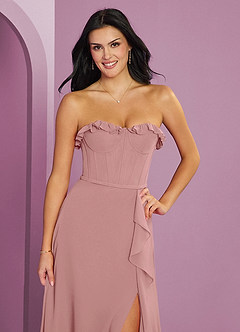 Barbie ♥ Azazie Bridesmaid Dresses Dusty Rose A-Line Sweetheart Neckline Chiffon Dress image6