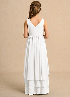 Azazie Kitten Girl Jurken voor bloemenmeisjes A-Lijn Jurk van Chiffon Ivoor image2