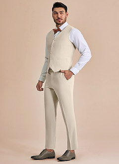 front William Tan Comfort Blend Suit Vest
