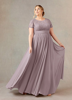 Azazie Annette Mother of the Bride Dresses Dusk A-Line Lace Chiffon Dress image7