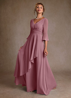 Azazie Eire Mother of the Bride Dresses Vintage Mauve A-Line Pleated Chiffon Dress image3