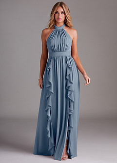 Azazie Avary Bridesmaid Dresses Twilight A-Line Pleated Chiffon Dress image3