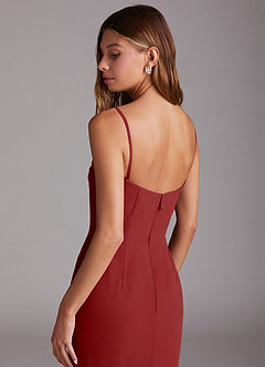 Azazie Saige Bridesmaid Dresses Rust A-Line Off the Shoulder Chiffon Convertible Dress image9