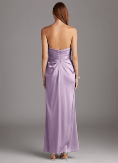 Azazie Lexie Robes de demoiselle d'honneur Robe Fourreau Convertible en Satin extensible Sans bretelle Frostiges Flieder image3