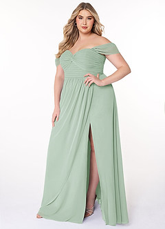 Azazie Millie Bridesmaid Dresses Agave A-Line Sweetheart Neckline Chiffon Convertible Dress image11