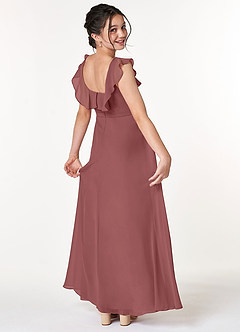 Azazie Jinny Junior Amethyst A-Line Ruched Chiffon Dress image2