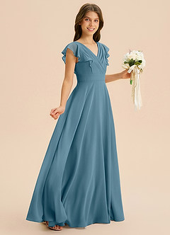 Azazie Anysa Junior Bermuda A-Line Ruched Chiffon Dress image5