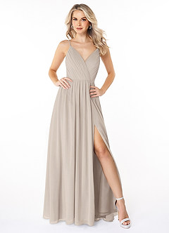 Azazie Gracie Jurken voor bruidsmeisjes Jurk van Chiffon met A-Lijn Geplooid Vorst image1