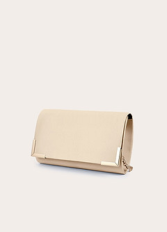 front Bolso de mano tipo sobre de satén mate a juego