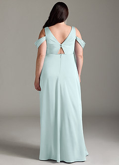 Azazie Rhea Maternity Bridesmaid Dresses A-Line Off-The-Shouler Pleated Stretch Satin Floor-Length Dress image9