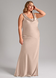 Azazie Rylina Bridesmaid Dresses English Rose Mermaid Stretch Satin Dress image10