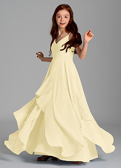 Azazie Karan Junior Vestido Sorvete De Limão de Chiffon de Linha A image5