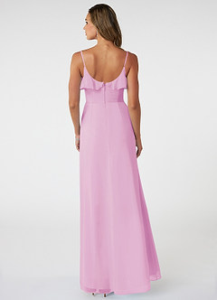 Azazie Natalia Bridesmaid Dresses Candy Pink A-Line Chiffon Dress image2