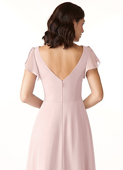 Azazie Omari Bridesmaid Dresses Blushing Pink A-Line Chiffon Dress image9