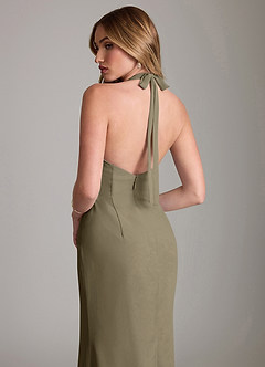 Azazie Valerie Bridesmaid Dresses Willow Green Mermaid Pleated Chiffon Dress image6