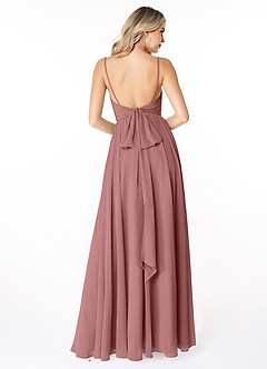 Azazie Gracie Bridesmaid Dresses Desert Rose A-Line Pleated Chiffon Dress image2