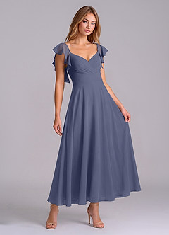 Azazie Leilani Bridesmaid Dresses Stormy A-Line Ruched Chiffon Dress image3