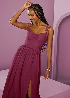 Barbie ♥ Azazie Abiti da Damigella Abito A-Line in Chiffon Plissettato Gelso image11