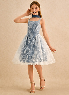 Azazie Cubbie Girls Formal Flower Girl Klänningar Klä A-Line i Spets image3