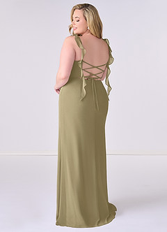 Barbie ♥ Azazie Bridesmaid Dresses Moss Green Mermaid Corset Chiffon Dress image8