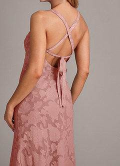 Azazie Aliza Bridesmaid Dresses Rosette A-Line Floral Burnout Dress image6