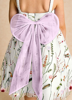 Azazie Peppa Abiti da Ragazza di Fiori Abito A-Line in Tulle Scollo a Cuore Avorio Lilla Glassato image6