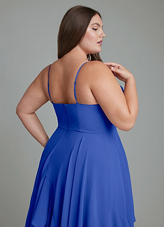 Azazie Zaina Brautjungfernkleider A-Linie Chiffon Kleid Königsblau image13