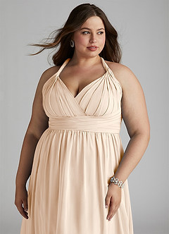 Azazie Ashia Bridesmaid Dresses White Alabaster A-Line Pleated Chiffon Dress image10