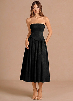 Isaura Black Midi Dress image3
