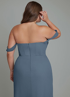 Azazie Johana Abiti da Damigella Abito Convertibile Sirena in Chiffon Spalle Scoperte Blu Nettuno image14