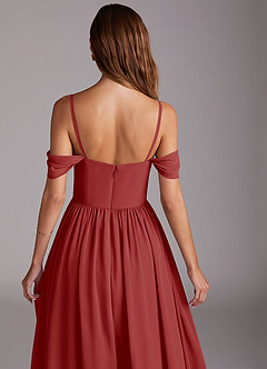 Azazie Calianna Bridesmaid Dresses Rust A-Line Off the Shoulder Chiffon Convertible Dress image9