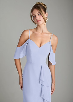 Azazie Alexys Bridesmaid Dresses Lavender Sheath Off the Shoulder Chiffon Dress image3