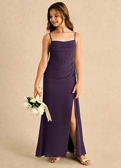 Azazie Moxie Girls Formal Sukienki dla dziewczynek sypiących kwiaty Linia A Koronka Szyfon Długość podłogi Sukienka image5
