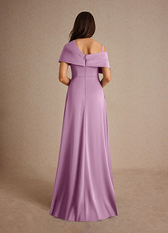 Azazie Milton Mother of the Bride Dresses Wisteria A-Line Pleated Stretch Satin Dress image4