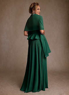 Azazie Josabeth Mother of the Bride Dresses Emerald A-Line Pleated Chiffon Dress image3