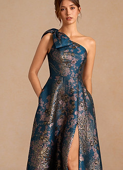 Jonelle Blågrøn Blomster Midikjole image5