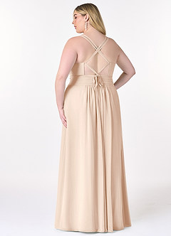 Azazie Farren Bridesmaid Dresses White Alabaster A-Line Pleated Chiffon Convertible Dress image11
