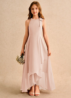 Azazie Boop Girls Formal Flower Girl Dresses English Rose A-Line Bow Chiffon Dress image1