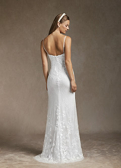 Azazie Sade Wedding Dresses Diamond White Mermaid Sequins Tulle Dress image2