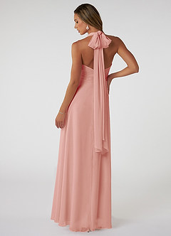 Azazie Fifi Brautjungfernkleider Wandelbar A-Linie Schulterfrei Chiffon Kleid Rosettenrosa image3