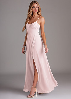 Azazie Breonna Bridesmaid Dresses Blushing Pink A-Line Sweetheart Neckline Chiffon Dress image3