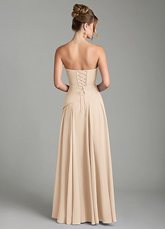 Azazie Gabriela Bridesmaid Dresses White Alabaster A-Line Corset Chiffon Dress image8