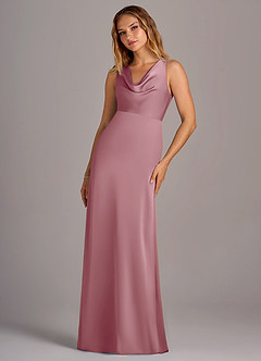 Azazie Wrenlee Bridesmaid Dresses Vintage Mauve A-Line Stretch Satin Dress image3