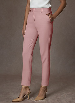 front Whitney Rosa Polverosa Pantaloni eleganti elasticizzati strutturati a lunghezza intera