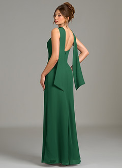 Azazie Cassiana Bridesmaid Dresses Dark Green Mermaid Pleated Chiffon Dress image2