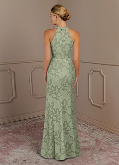 Azazie Tyra Kleider für die Brautmutter Meerjungfrau-Linie Blumen-Burnout Kleid Agave image3