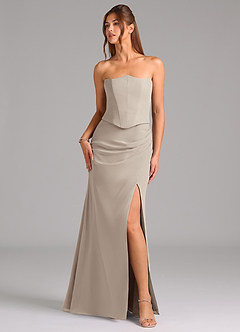 Azazie Jenine Bridesmaid Dresses Frost Mermaid Strapless Chiffon Dress image5