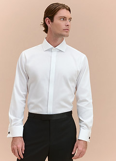 front Richard Blanc Chemise de smoking 100 % coton infroissable