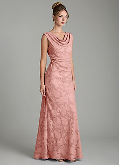 Azazie Kieryn Bridesmaid Dresses Rosette Mermaid Pleated Floral Burnout Dress image4