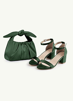 front 매칭 컬러 메탈릭 새틴 매듭 손잡이 핸드백